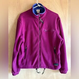 L.L.Bean Vintage Windbloc Polartec Fleece Full Zip Jacket Magenta Blue Women’s M